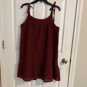 GAP Burgundy Eyelet Lace Sundress Medium